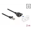 Kabel sieciowy DeLOCK 87112 2 m Cat6a S/FTP RJ-45 Czarny Biały