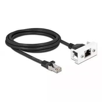Kabel sieciowy DeLOCK 87112 2 m Cat6a S/FTP RJ-45 Czarny Biały