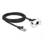 Kabel sieciowy DeLOCK 87112 2 m Cat6a S/FTP RJ-45 Czarny Biały