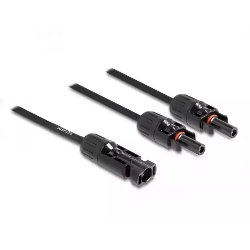 Rozdzielacz kablowy DeLOCK DL4 Solar Splitter kabel 1 x męski na 2 x żeński 30 cm czarny