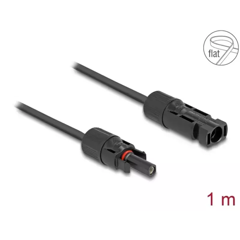 Kabel DeLOCK DL4 Solar płaski kabel męski na żeński 1 m czarny 3.3 mm²