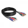 DeLOCK Kabel przedłużający RCA RGB 3 x męski na 3 x żeński 3 m
