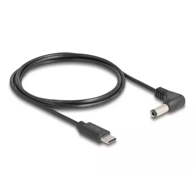 DeLOCK 85399 kabel zasilający Czarny 1,5 m USB C 5,5 x 2,5 mm