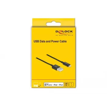 Kabel USB do danych i zasilania DeLOCK 83002 1 m czarny