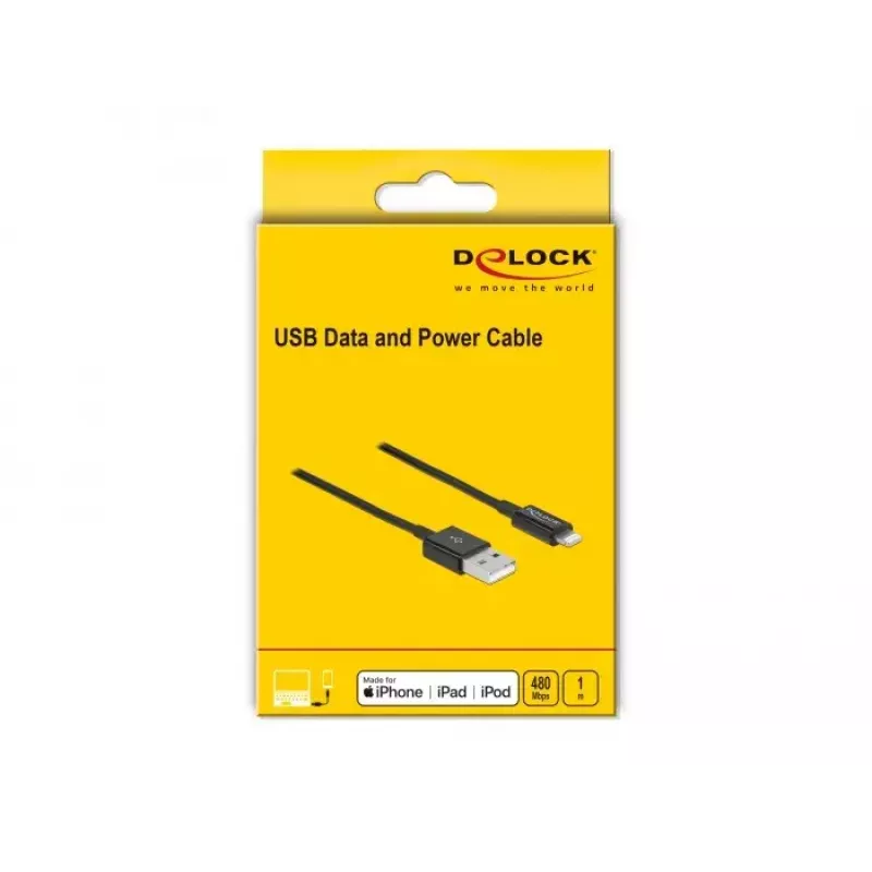 Kabel USB do danych i zasilania DeLOCK 83002 1 m czarny