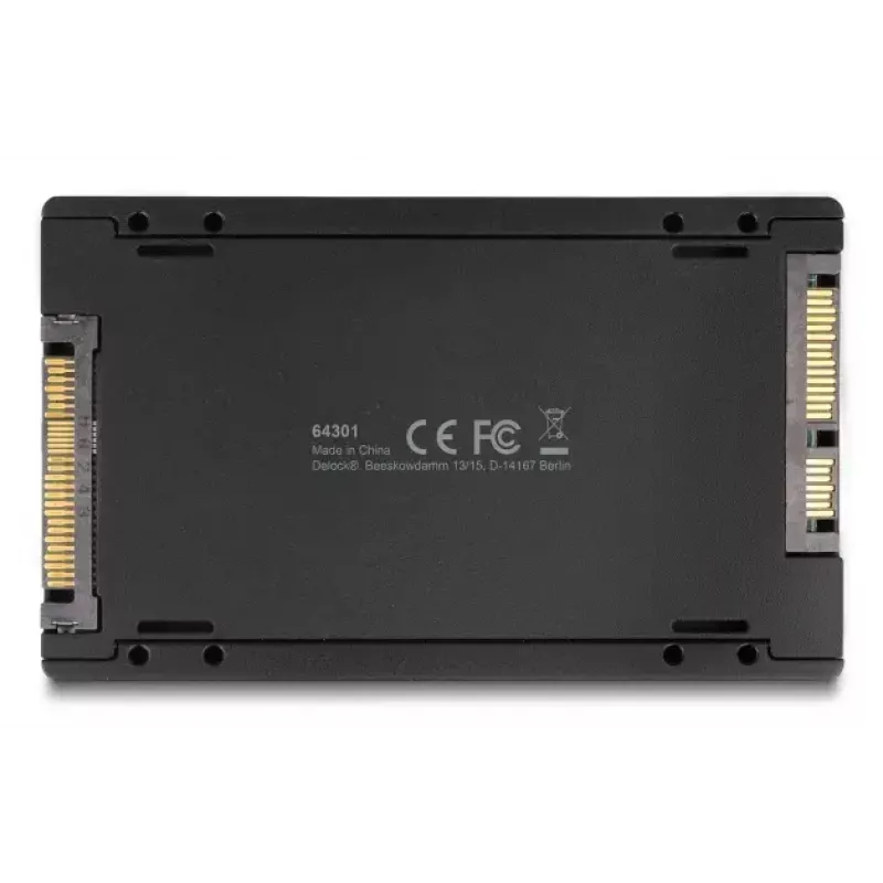 Adapter interfejsu DELOCK U.2 (SFF-8639) na M.2 Key M NVMe SSD, model 64301, czarny, męski host