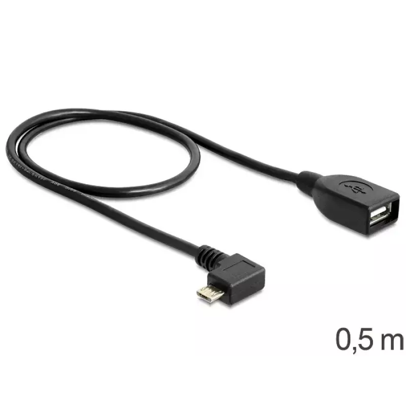 Kabel USB Micro-USB B USB A DeLOCK 83271 0,5 m czarny