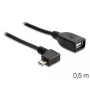 Kabel USB Micro-USB B USB A DeLOCK 83271 0,5 m czarny