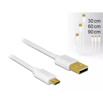 Kabel USB DeLOCK 83679 USB 2.0 USB A Micro-USB B Biały