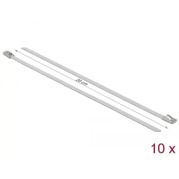 Opaska kablowa DeLOCK 18817 Stal Biały 200 mm 10 szt.