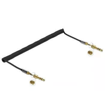 Kabel audio DELOCK 85838 — 3,5 mm męski na 3,5 mm męski, 3 m, pozłacane styki, 28 AWG, czarny