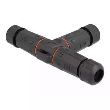 Prosty złącze elektryczne DELOCK 86919 — złącze proste, 85–260 V, czarne, 25 × 114 mm