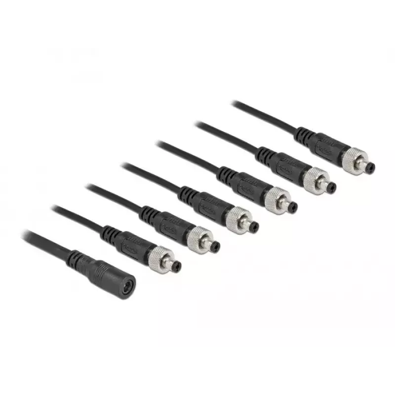 Rozgałęźnik kablowy DeLOCK 86591 5.5 x 2.1 mm 1 x gniazdo na 6 x wtyk, przykręcany
