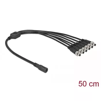 Rozgałęźnik kablowy DeLOCK 86591 5.5 x 2.1 mm 1 x gniazdo na 6 x wtyk, przykręcany