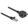 Przedłużacz sieciowy S/FTP wtyk RJ45 na gniazdo RJ45 Kat.6A 2 m czarny DeLOCK 87002