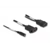 Kabel DeLOCK HDMI 4K 60 Hz z zasilaniem DC 2,1 x 5,5 mm 0,30 m do montażu panelowego