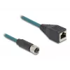 DeLOCK Adapter M12 X-coded 8-pin żeński na RJ45 żeński, 50 cm