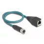 DeLOCK Adapter M12 X-coded 8-pin żeński na RJ45 żeński, 50 cm