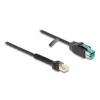 Kabel spiralny DeLOCK RJ50 męski do PoweredUSB męski 12 V 3 m czarny