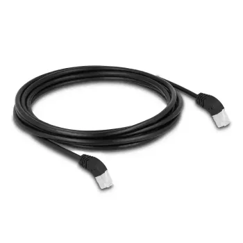 DeLOCK Kabel sieciowy RJ45 Kat.6A S/FTP 45° do góry pod kątem 3m Czarny