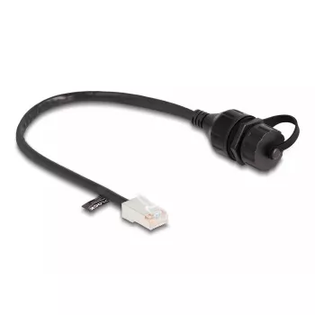 Kabel sieciowy DeLOCK 88012 RJ45 męski na RJ45 żeński Cat5e 0,25 m Czarny