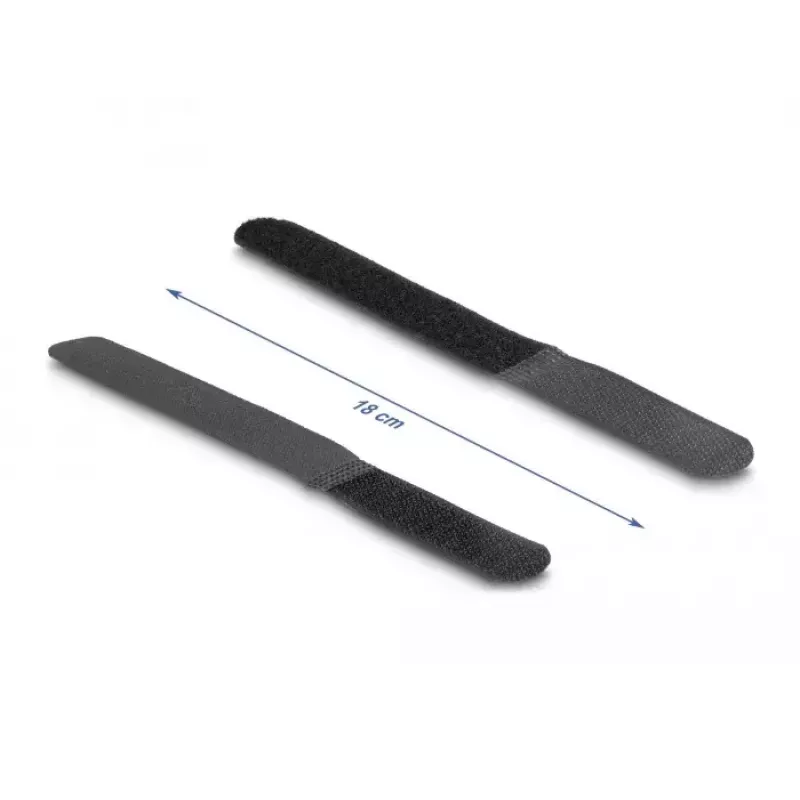 Opaska rzepowa DELOCK 19110 180x20 mm czarna 10 sztuk