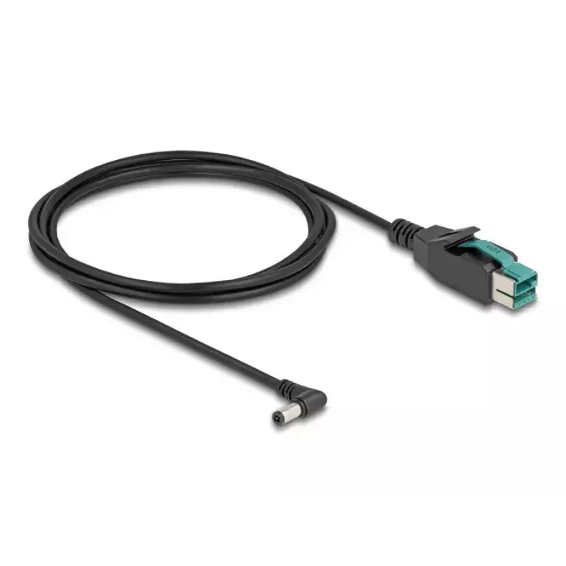Kabel DeLOCK PoweredUSB męski 12 V na DC 5.5 x 2.5 mm męski kątowy 2 m