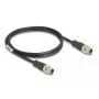 Kabel sieciowy DeLOCK M12 Kabel X-kodowany 8-pinowy męski na męski Cat5e 1 m Czarny
