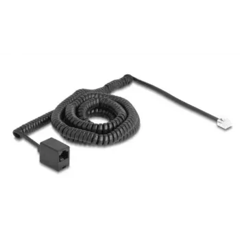 DeLOCK kabel telefoniczny 10 m Czarny RJ-11 RJ-45