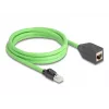 Kabel sieciowy DeLOCK RJ45 Cat.6A wtyk do gniazda 2m zielony