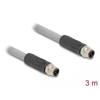 DeLOCK 80534 kabel czujnika/aktuatora 3 m RST M12 Szary