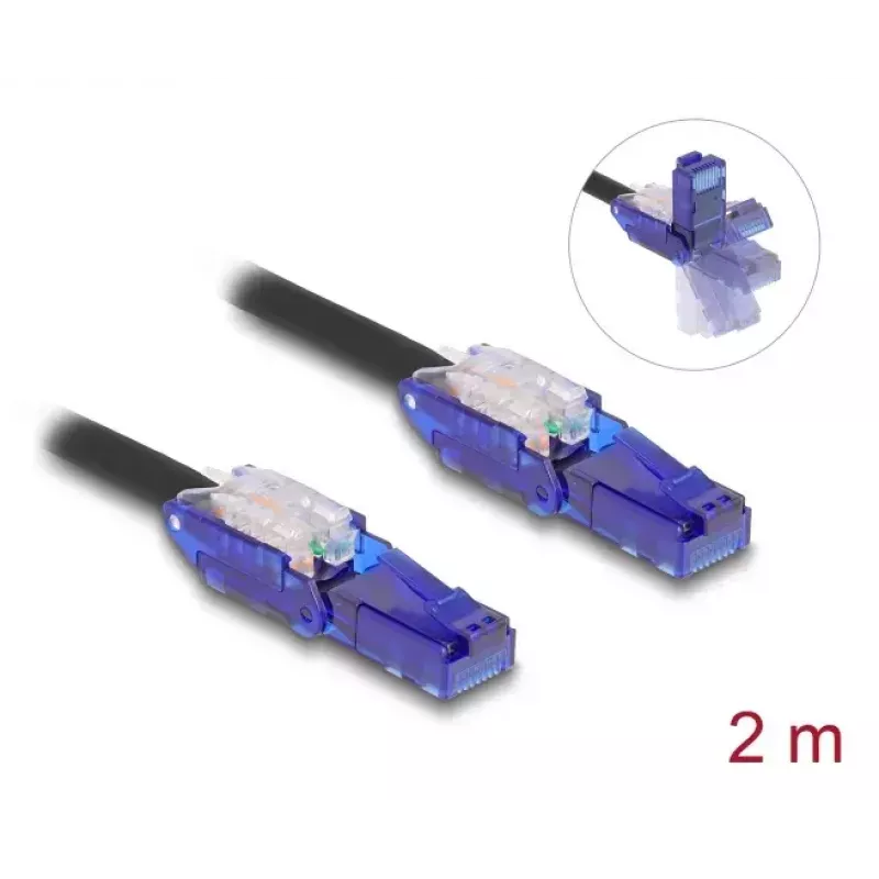 Kabel sieciowy DeLOCK 80927 RJ-45 Cat6 2 m czarny fioletowy