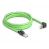 Kabel sieciowy DeLOCK RJ45 Cat.6A wtyk do wtyku podniesiony kątowo 2m zielony