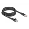 Kabel sieciowy DeLOCK 80580 M12 RJ-45 Cat5e 3 m Czarny