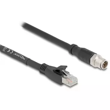Kabel sieciowy DeLOCK 80580 M12 RJ-45 Cat5e 3 m Czarny