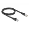 Kabel sieciowy DeLOCK 80577 M12 do RJ-45 Cat5e 1m Czarny