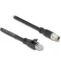 Kabel sieciowy DeLOCK 80577 M12 do RJ-45 Cat5e 1m Czarny