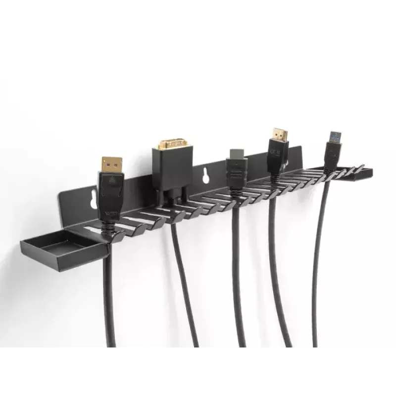 Uchwyt na kable DeLOCK 67180 Wall Czarny 72mm x 401mm x 12mm