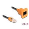 Kabel sieciowy DELOCK 90803 Cat5e U/UTP RJ-45 do RJ-45 Czarny/Pomarańczowy 0,3 m