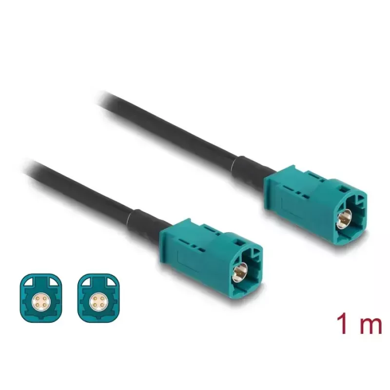 Kabel koncentryczny DELOCK 90678 HSD Z na HSD Z, 1 m, czarny/niebieski