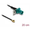 Kabel koncentryczny DELOCK 90734, FAKRA Z do I-PEX MHF1, 0,2 m, 1,13 mm, czarno-niebieski