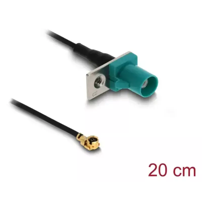 Kabel koncentryczny DELOCK 90734, FAKRA Z do I-PEX MHF1, 0,2 m, 1,13 mm, czarno-niebieski