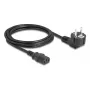 Kabel zasilający do komputera DELOCK 81326 — uziemiony CEE 7/7 (90°) do IEC C13, 2 m, 3×0,75 mm², czarny