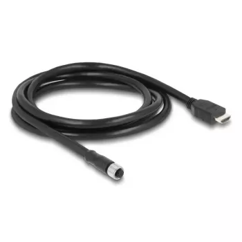 Kabel DELOCK M12 A-kodowany 17-pin (żeński) na HDMI (męski) 2 m