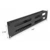 Panel do zarządzania kablami 19 cali 2U DELOCK metalowy czarny z 4 otworami