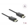 Kabel koncentryczny DELOCK DisplayPort 8K 60 Hz, DisplayPort–DisplayPort, 1 m, czarny, oplot pleciony