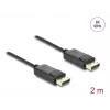 DELOCK koncentryczny kabel DisplayPort 8K 60 Hz, DisplayPort do DisplayPort, 2 m, czarny, pleciony