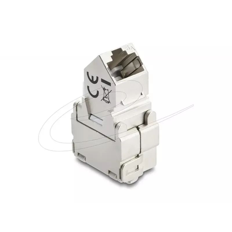 Moduł Keystone DELOCK 90938 — płaski ekranowany klucz RJ-45 Cat.6A, biały