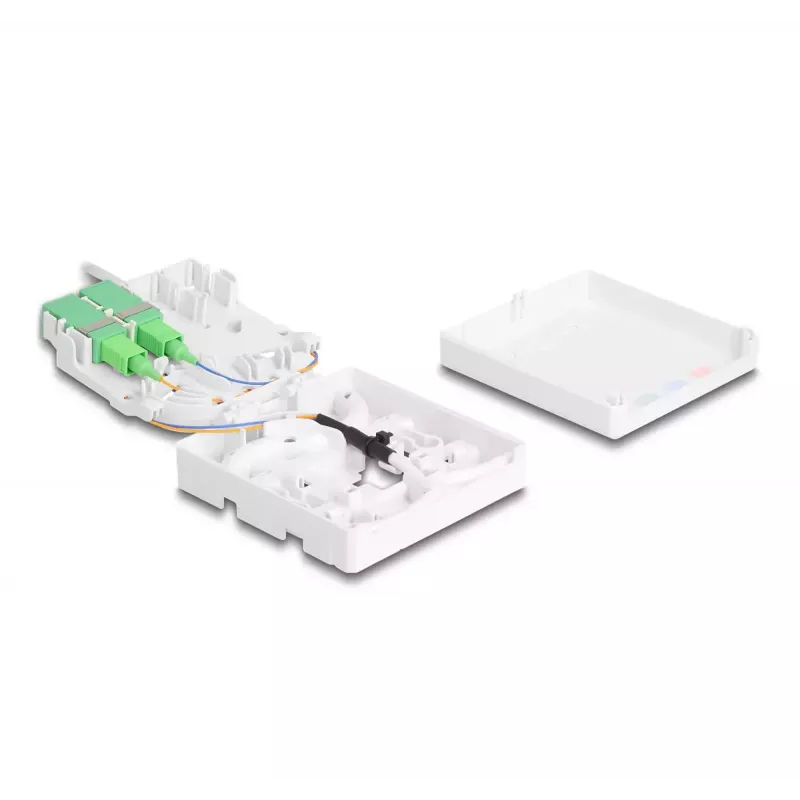 Skrzynka przyłączeniowa światłowodowa DeLOCK 2 x SC/APC Simplex, kabel 20 m