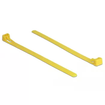 Opaska zaciskowa wielokrotnego użytku DELOCK 18760 — Nylon, 150×7.5 mm, Żółta, 100 szt.